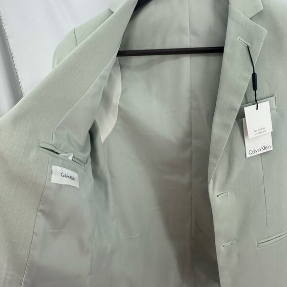 Calvin Klein Boys Blazer Size 10 Seafoam Green Easter Spring Church Suit Jacket - Picture 8 of 9
